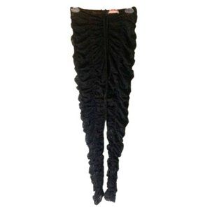 SO REAL- Black Ruffled Transparent Leggings Size -Small
